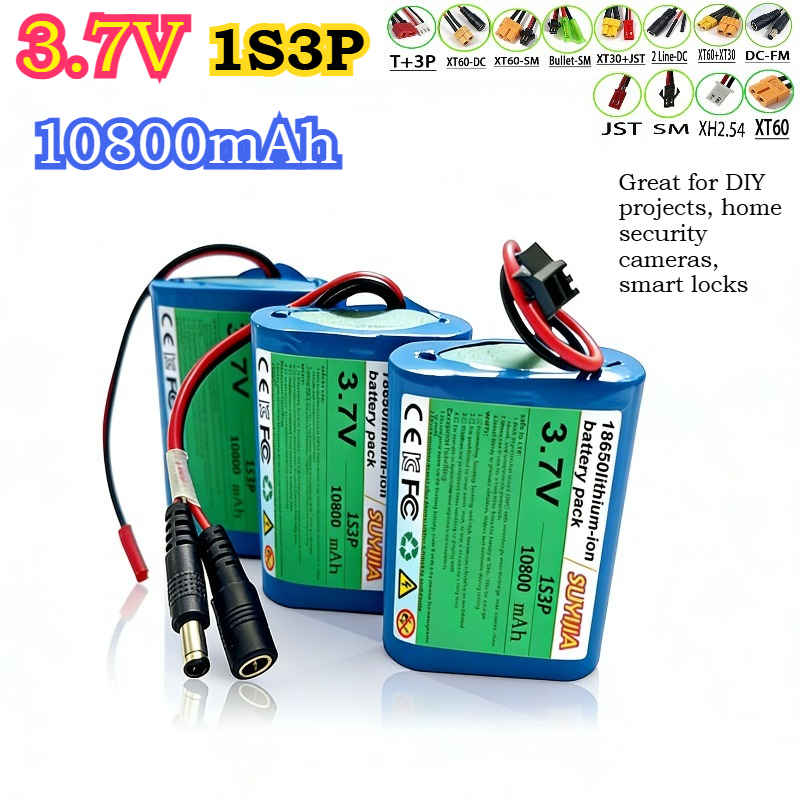Home Security Robot - 3.7V 10800mAh 1S3P 18650 แบตเตอรี่ลิเธียมแบบชาร์จไฟได้ Li-ion