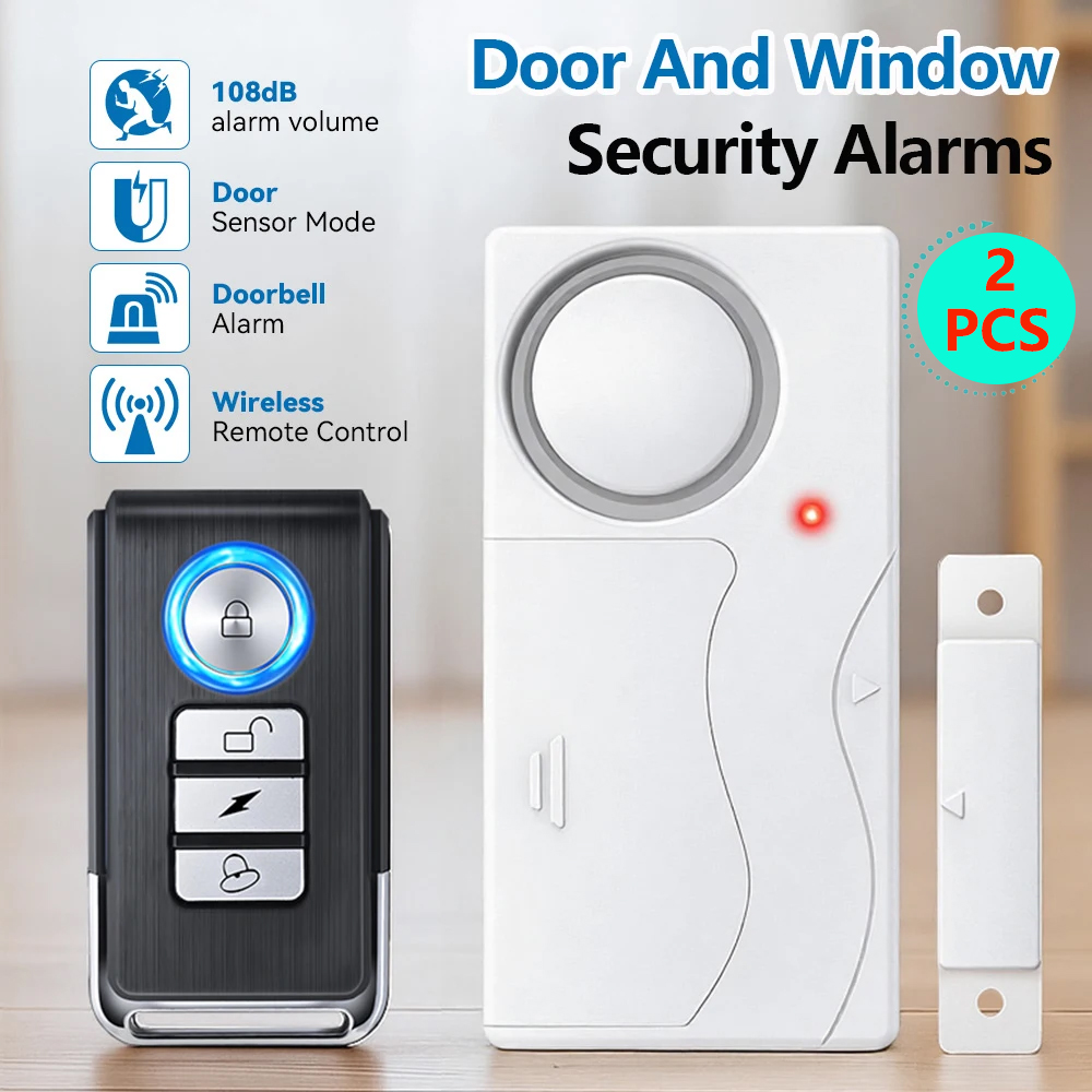 Sim Gsm Alarm - สัญญาณเตือนภัยประตูแบบไร้สาย พร้อมรีโมทคอนโทรล ระบบป้องกันการโจรกรรมสำหรับประตูและหน้าต่าง เซ็นเซอร์รักษาความปลอดภัยภายในบ้าน สัญญาณเตือนภัยกันขโมย