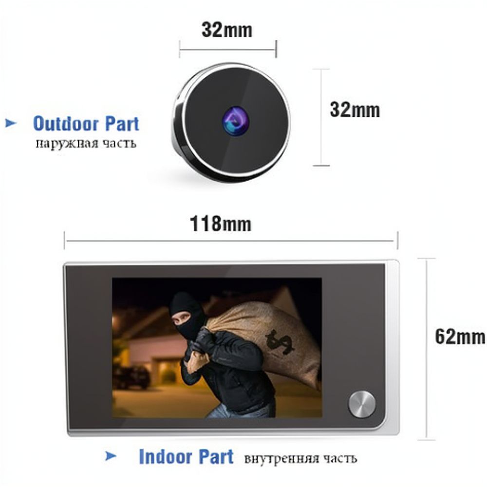 ระบบกล้องวงจรปิดพร้อมจอแสดงผลด - Home Security Front Door Camera บทวิจารณ์และราคา